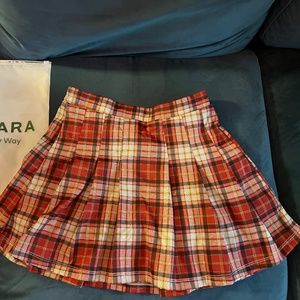 HALARA High Waisted 2-in-1 Side Pocket Plaid Pleated Mini Casual Skirt